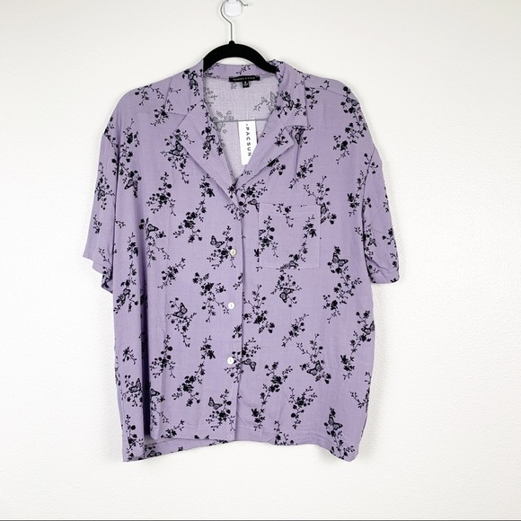PACSUN Kendall & Kylie Short Sleeve Blouse NWT Sz S‎ - Picture 1 of 6